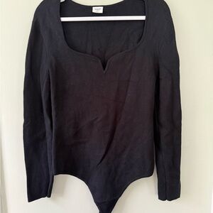 Abercrombie & Fitch Black Long Sleeve Bodysuit